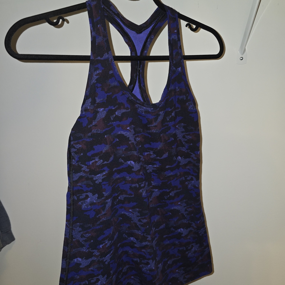 Blue and Black Camouflage Tank Top